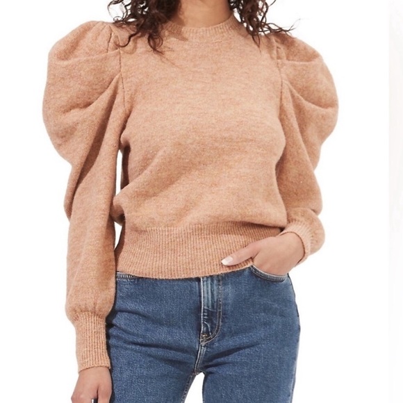 Astr the Label Women's Tan Puff Sleeve Sweater - Picture 5 of 5